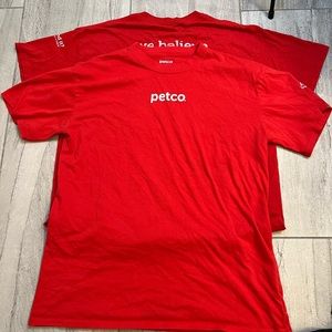 Two Red Petco tees size medium